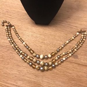 Vintage 3 strand beaded necklace